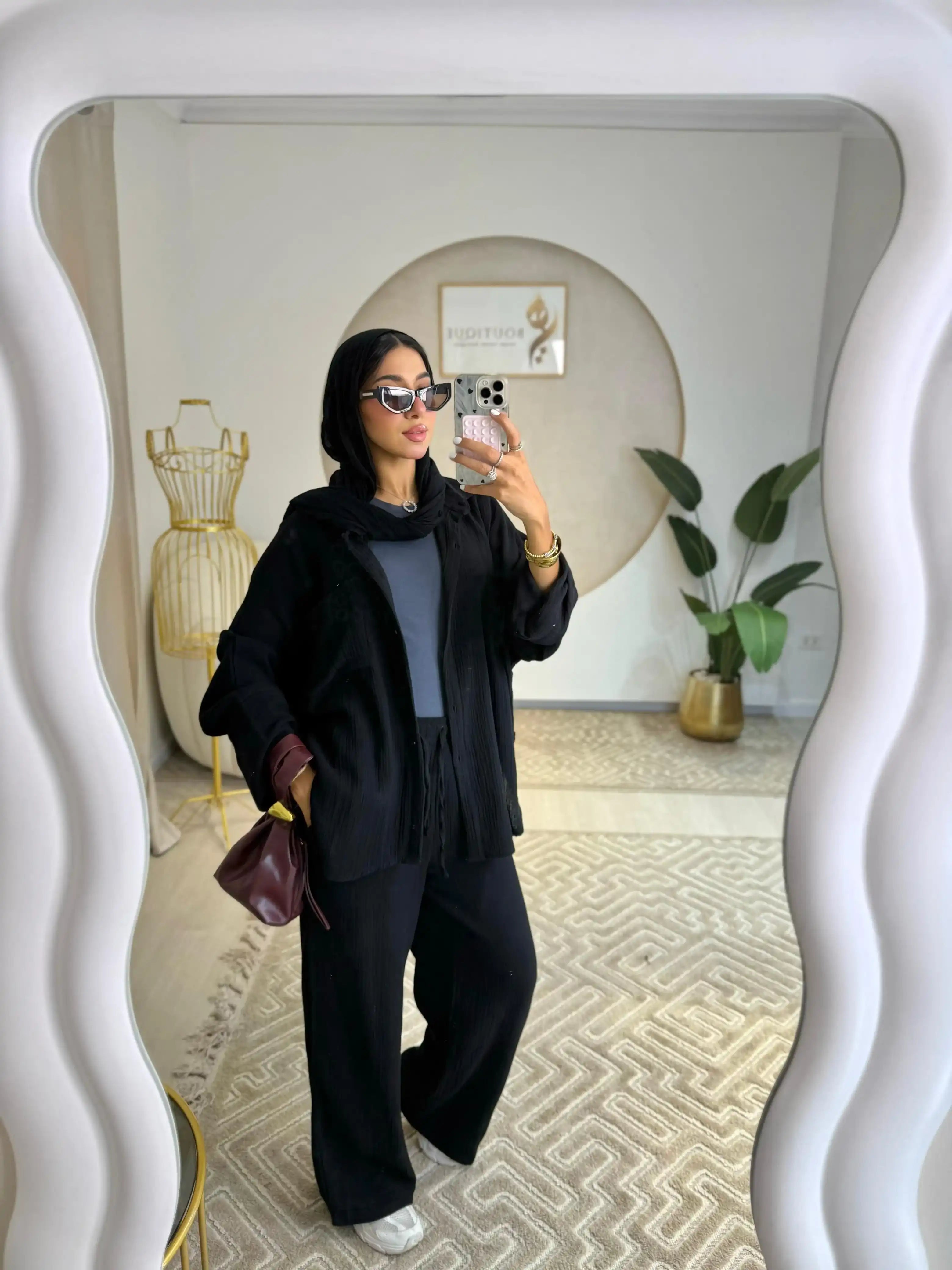 Crinkle set Black