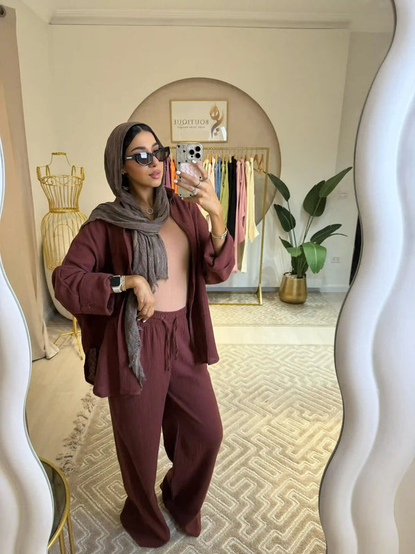 Crinkle set Brown