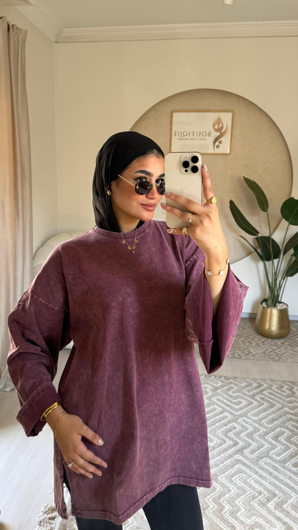 Washed teshirt Burgundy