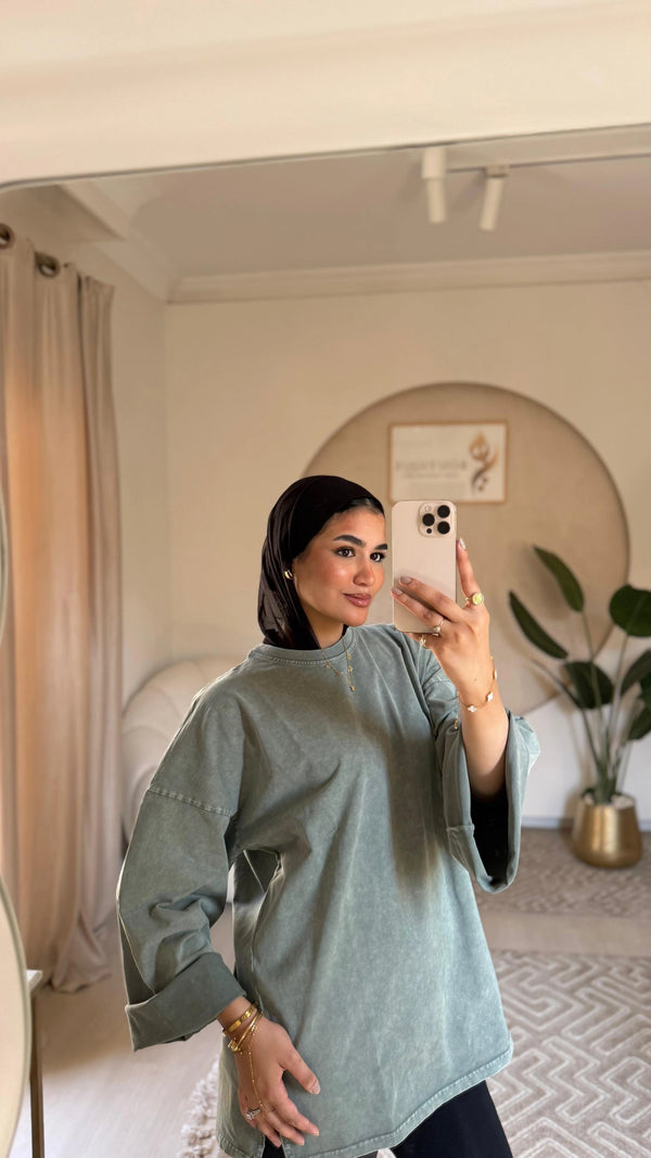 Washed teshirt Olive