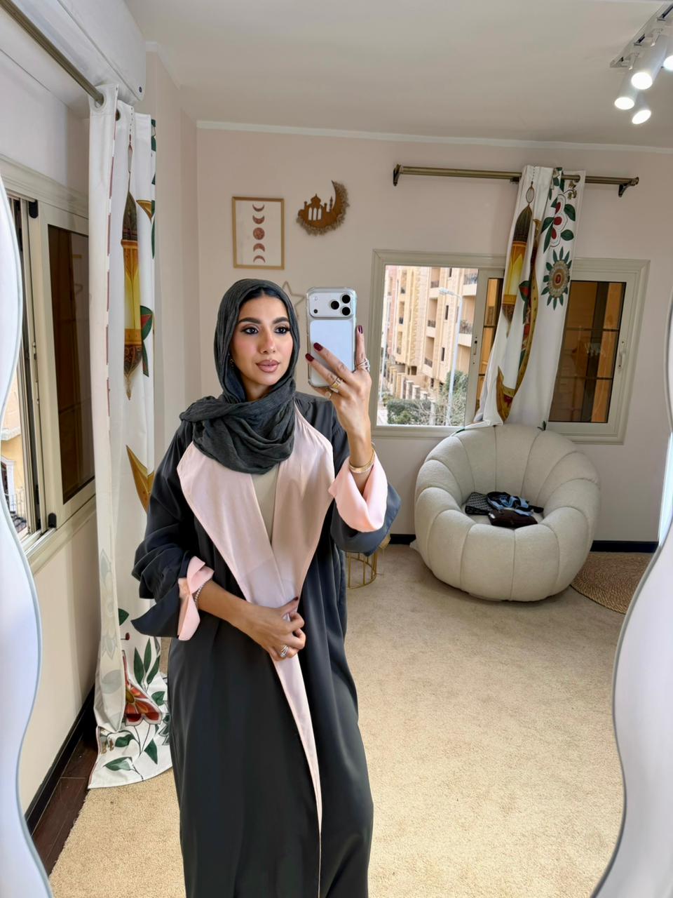 Crepe Abaya Darkgrey
