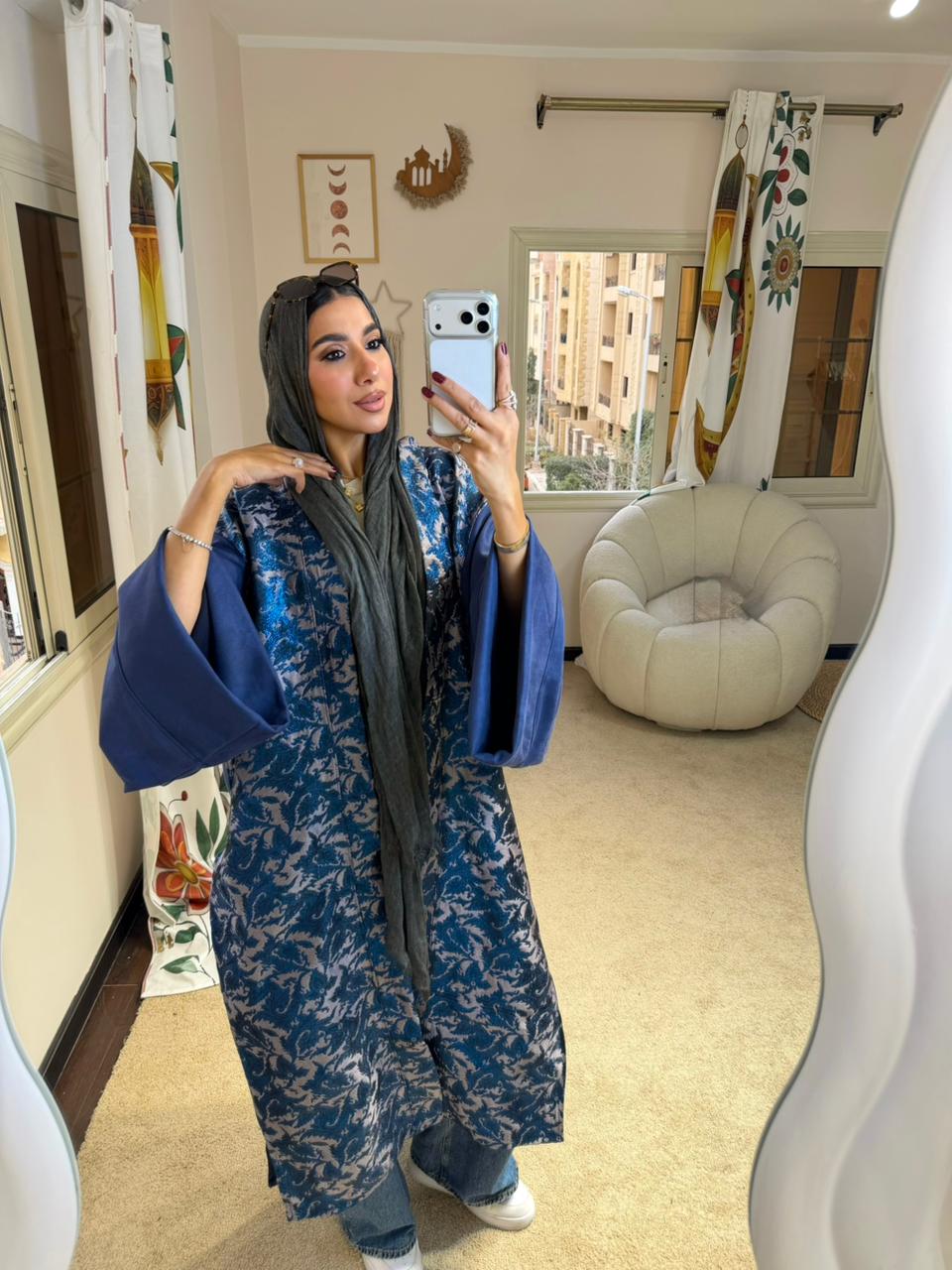 Shimmer Abaya Blue