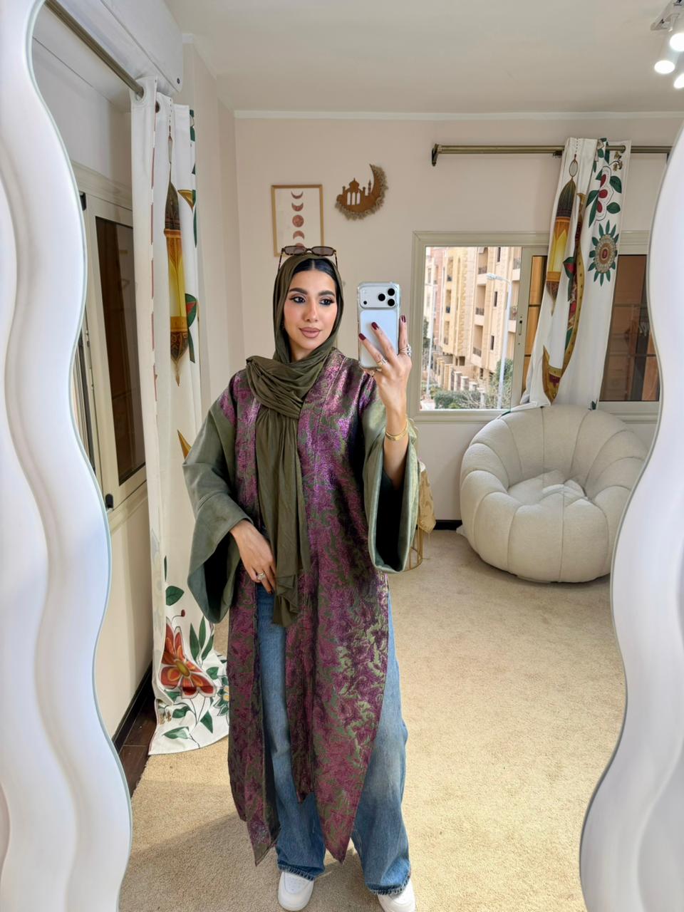 Shimmer Abaya purple