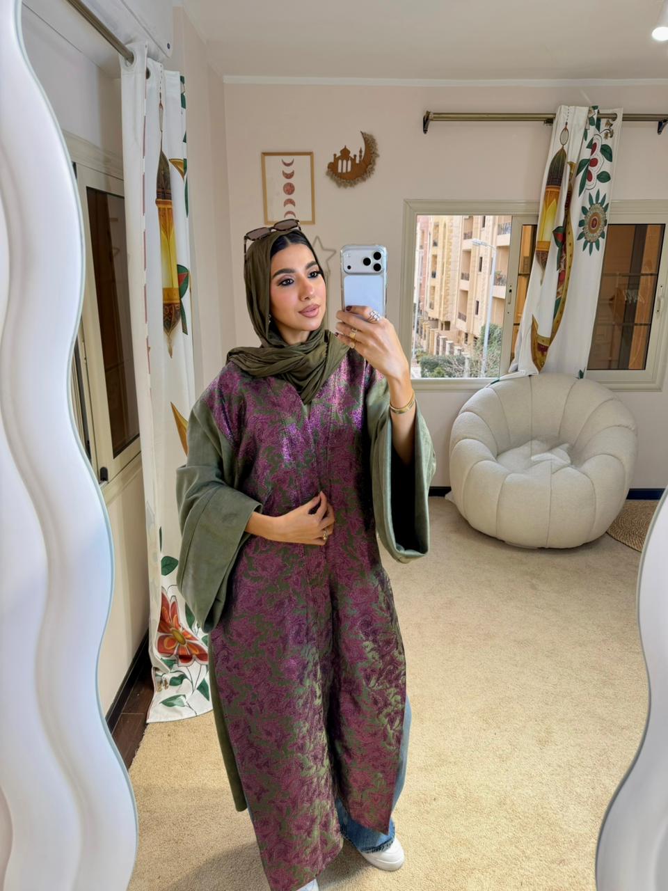 Shimmer Abaya purple
