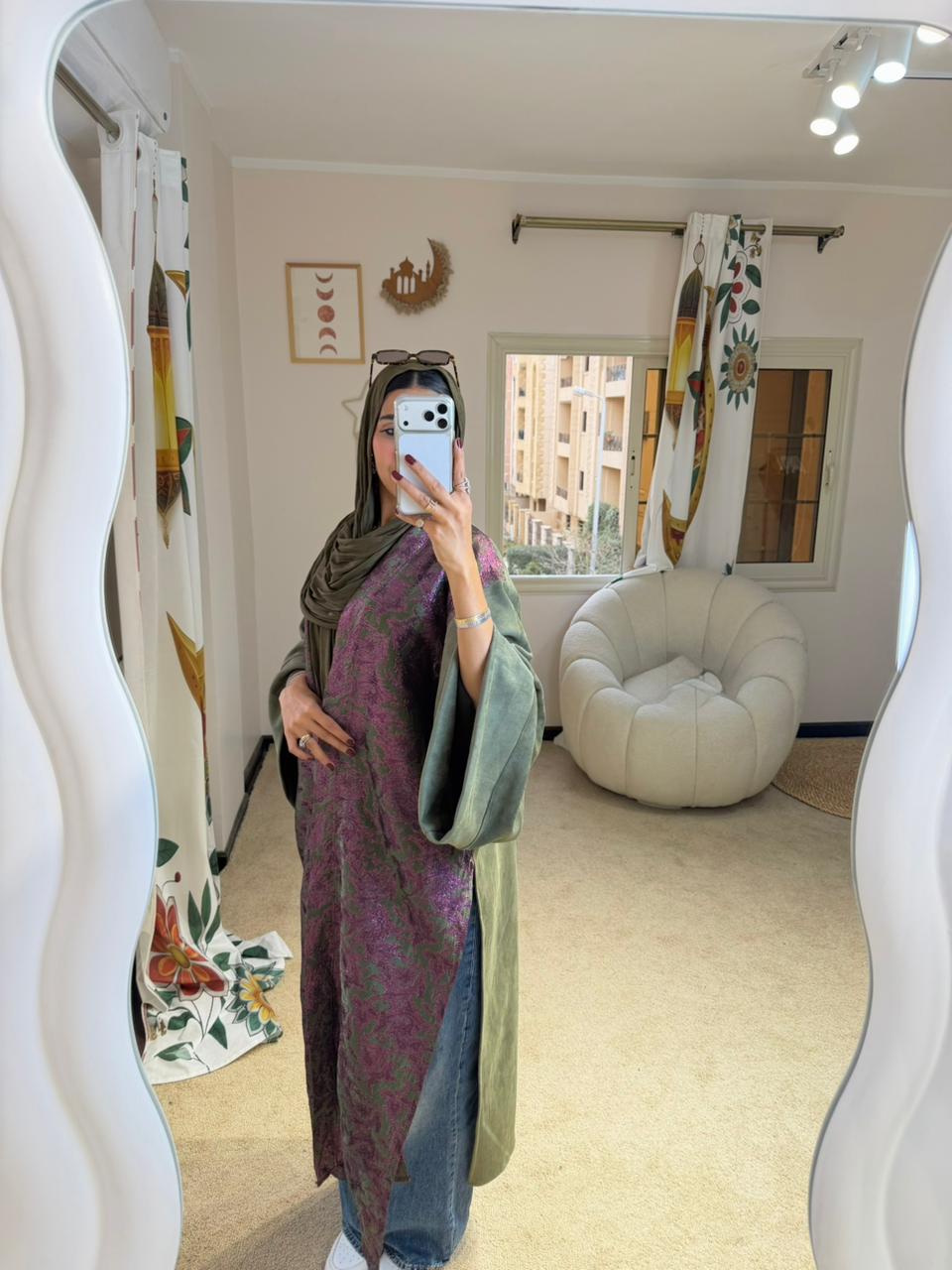 Shimmer Abaya purple