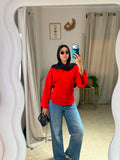 Cropped cotton T-shirt Red