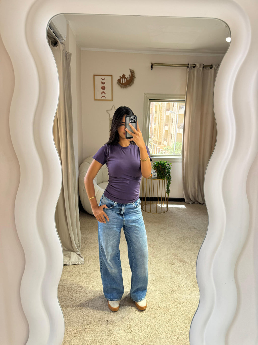 Half-Sleeve Top New Purple