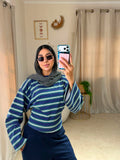 Striped Fitted T-shirt - Navy