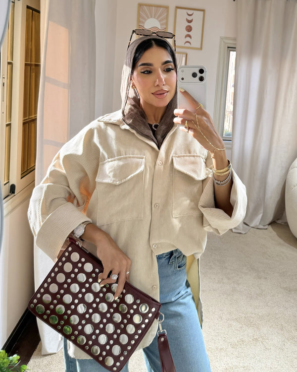 Velvet Chemise Beige