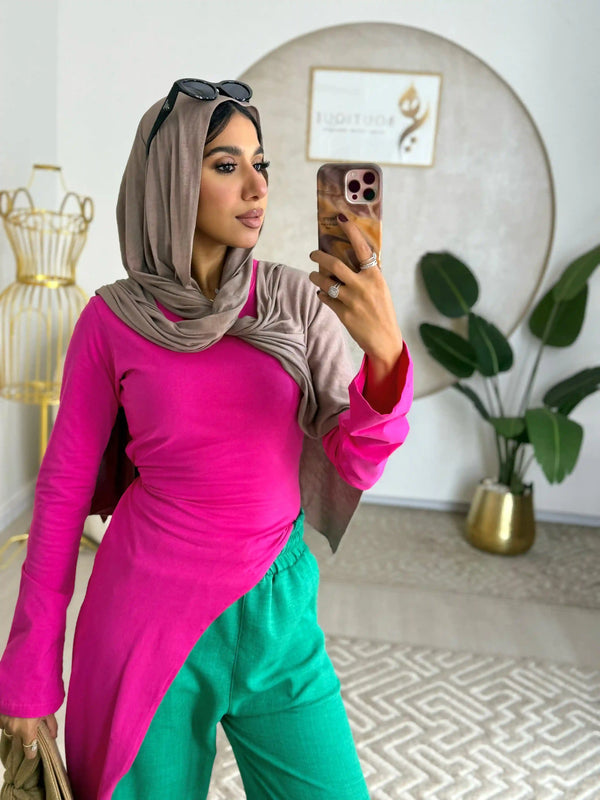 Fuchsia Belt Blouse