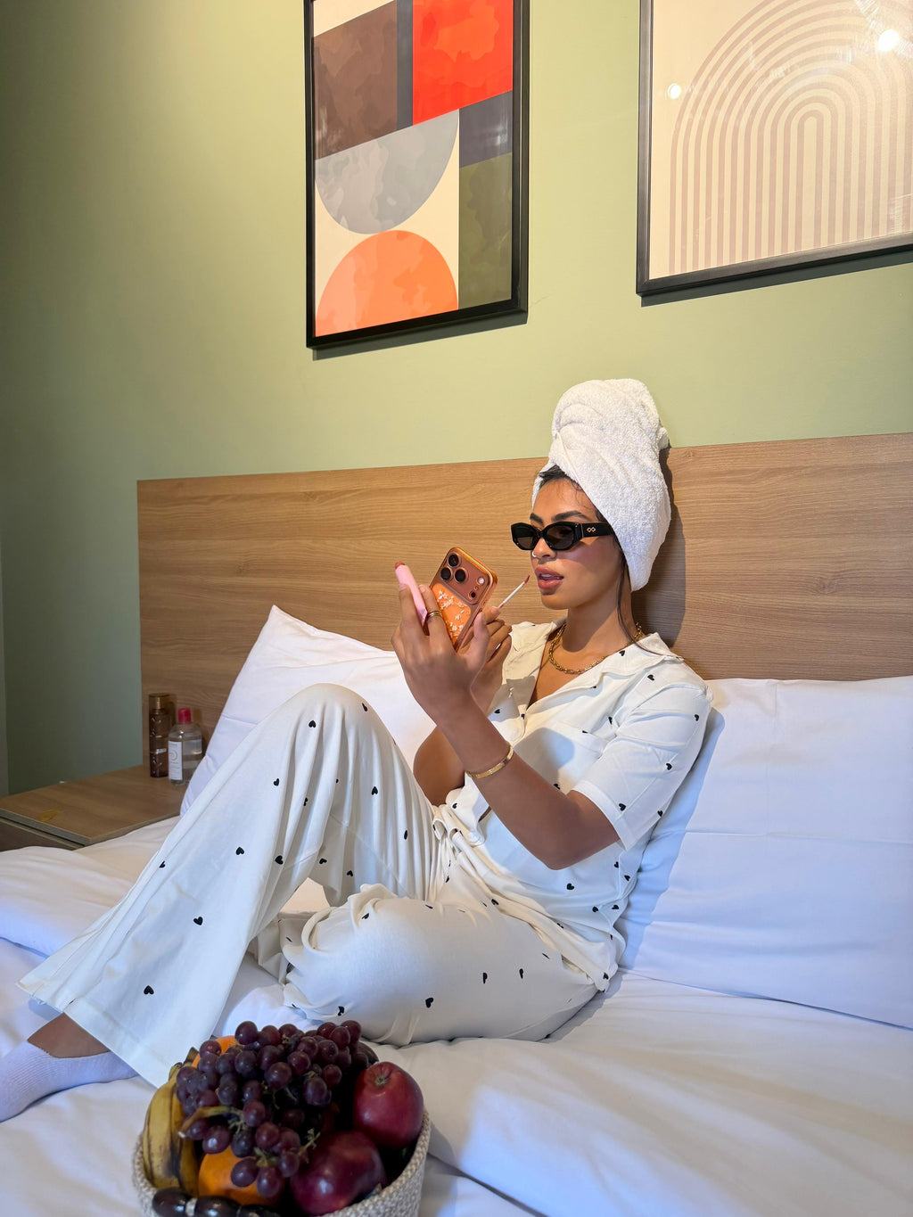 Black Hearts Pajama Set