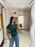 Half-Sleeve Top Dark Green