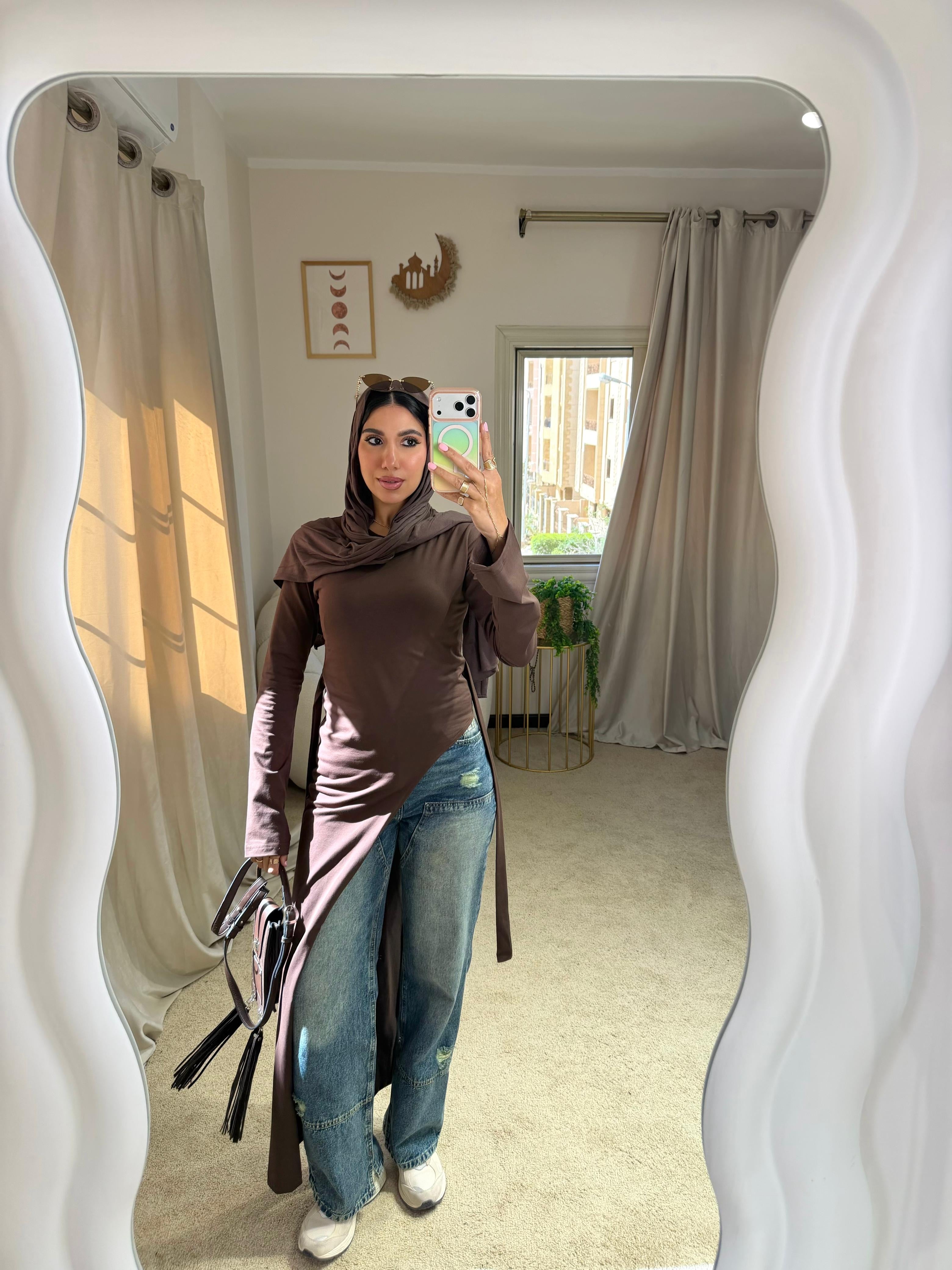 Dark brown Belt Blouse