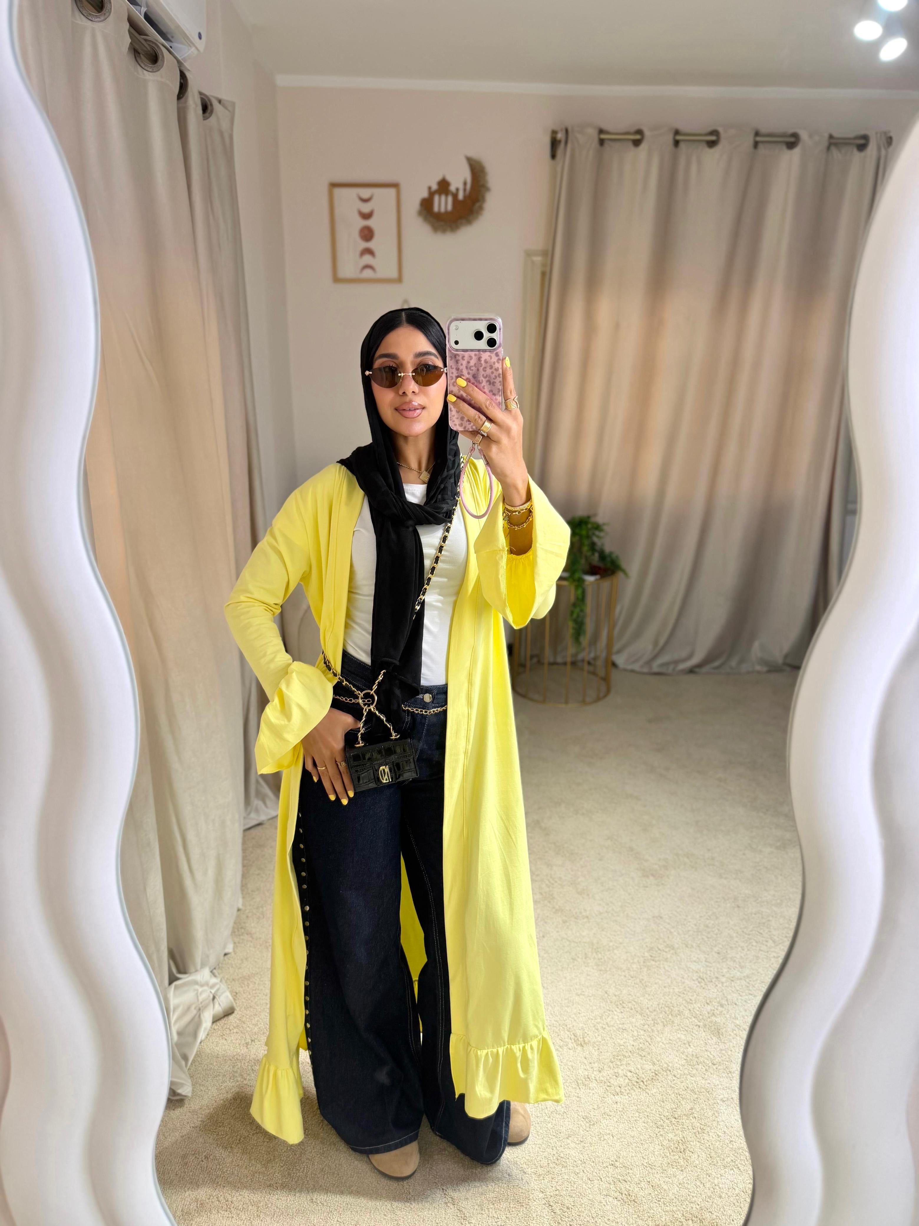 Butter Yellow Ruffled Cardigan
