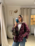 Polka Dots Shirt - Burgundy