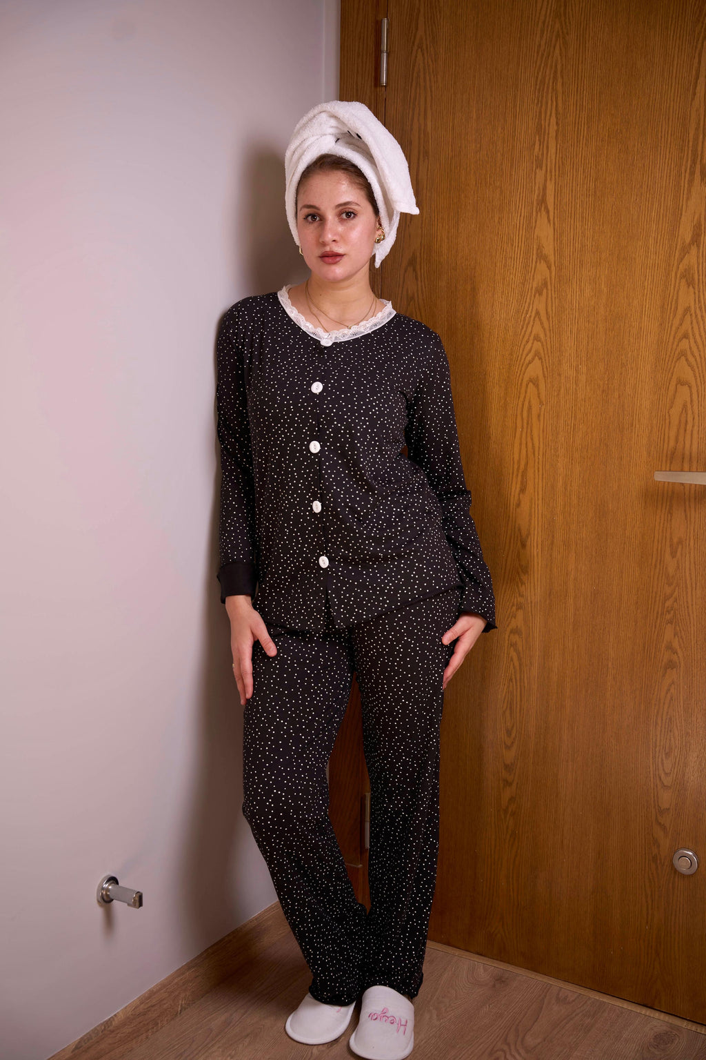 Black Long Sleeve Pajama Set