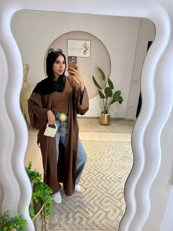 Brown Plain Cardigan