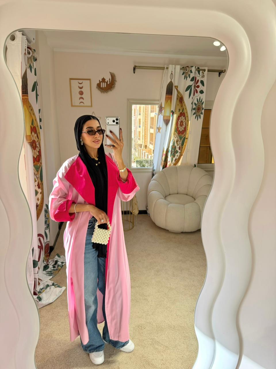 Crepe Abaya Pink