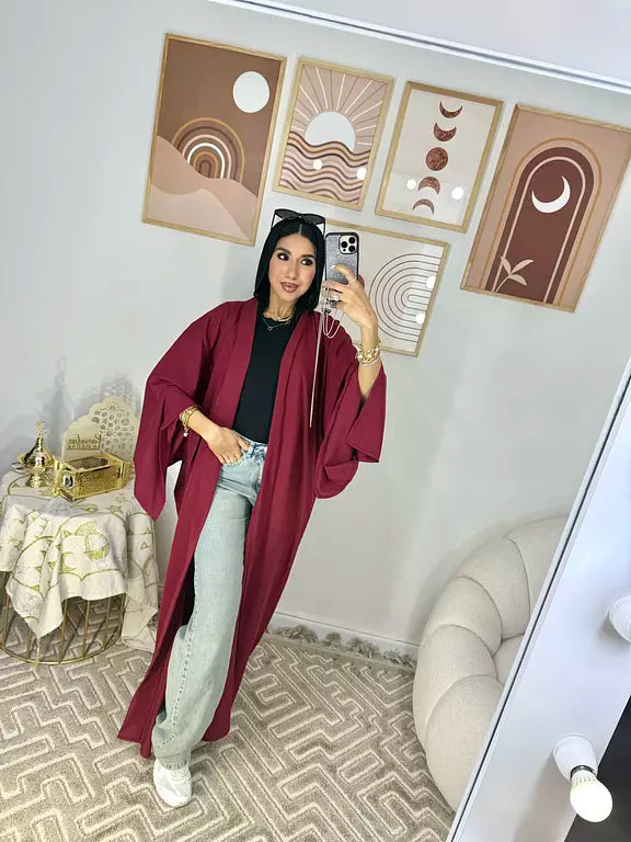 Plain Cardigan Burgundy Closed