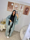 Plain Cardigan Mint green Closed