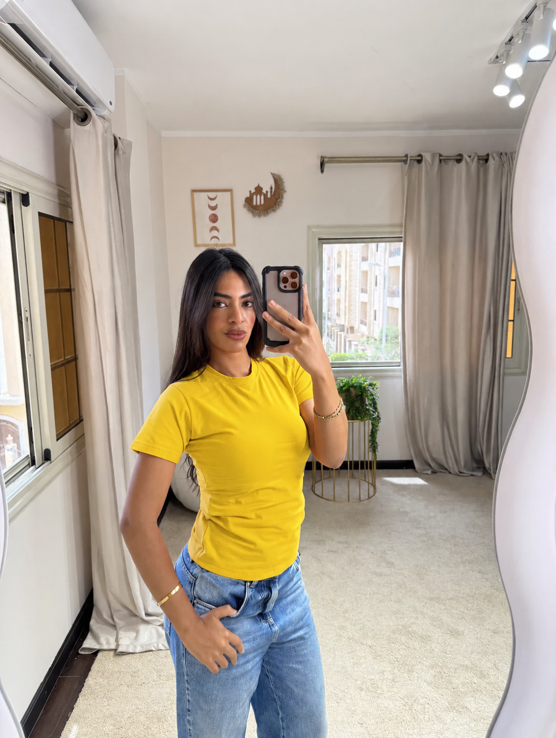 Half-Sleeve Top Mustard