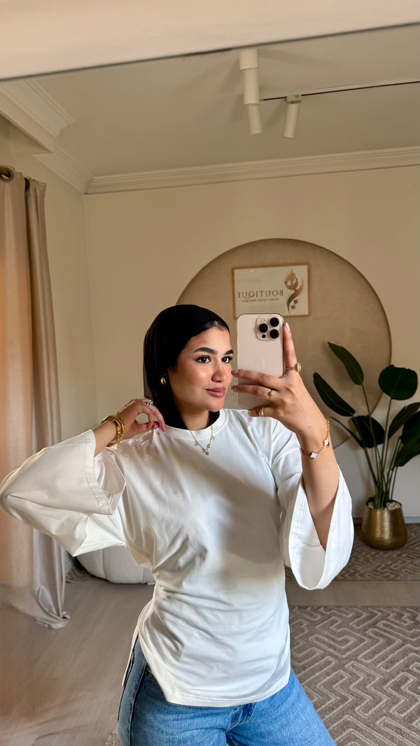 Cropped cotton T-shirt Off White