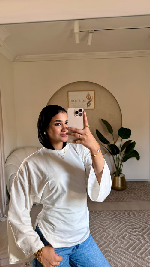 Cropped cotton T-shirt Off White