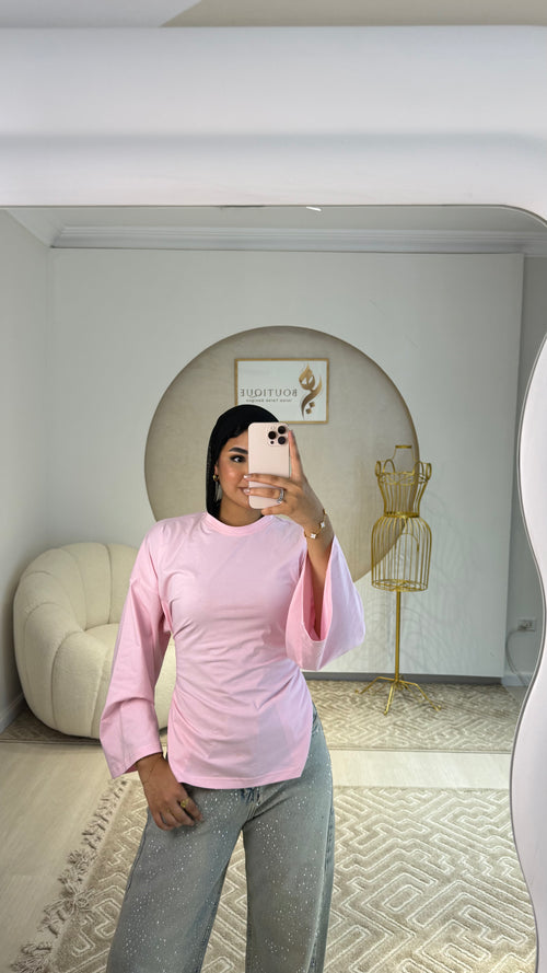 Cropped cotton T-shirt Pink