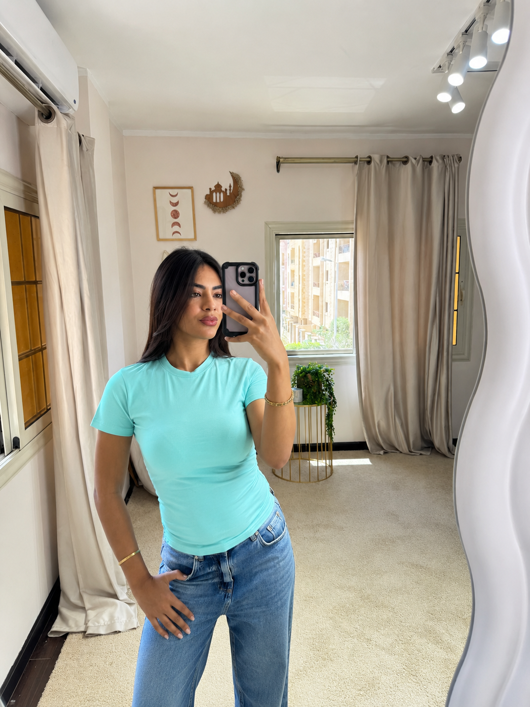 Half-Sleeve Top Sky blue