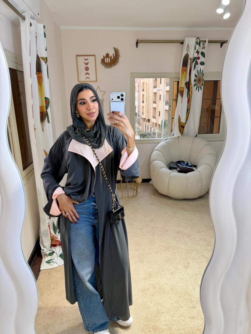 Crepe Abaya Darkgrey